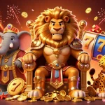 Experience the thrill of HUBET with dynamic slot reels and vibrant gaming elements.
