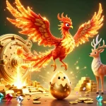 Experience the excitement at au88, where a phoenix soars over treasure, embodying fortune.