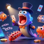 Experience the magic of 92lottery com with a vibrant underwater gambling scene featuring card tricks and cryptocurrency.