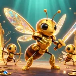 Engage in exhilarating action at Caswino Casino with a vibrant 3D illustration showcasing game treasures and dynamic characters.