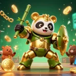 Engage in thrilling gameplay at uu88 with vibrant 3D casino elements and a golden panda mascot leading the action.