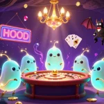Experience the thrill of 123B with glowworms illuminating a vibrant casino scene filled with games and riches.