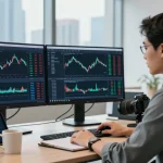MetaTrader 5 analysis and trading execution in modern office environment