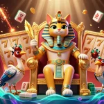Experience classic slot excitement at bl555in com with a vibrant Egyptian-themed illustration filled with treasures.