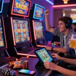 Diverse players celebrating big wins while engaging with slot gacor games in an exciting online gambling environment.