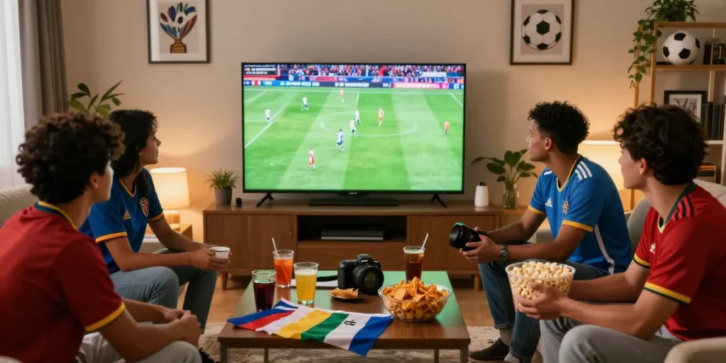Watch the 2026 World Cup live matches with friends in an exciting viewing party atmosphere.